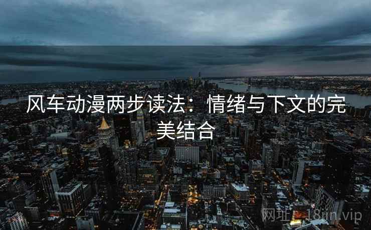 风车动漫两步读法:情绪与下文的完美结合 风车动漫两步读法:情绪与下文的完美结合