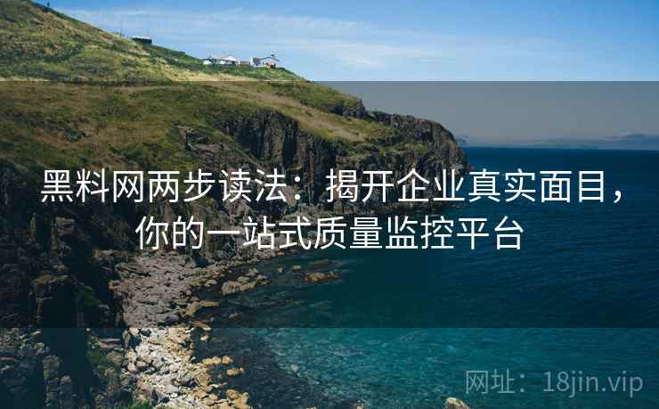 黑料网两步读法：揭开企业真实面目，你的一站式质量监控平台